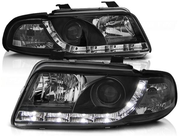 LED Tagfahrlicht Design Scheinwerfer für Audi A4 B5 99-00 schwarz
